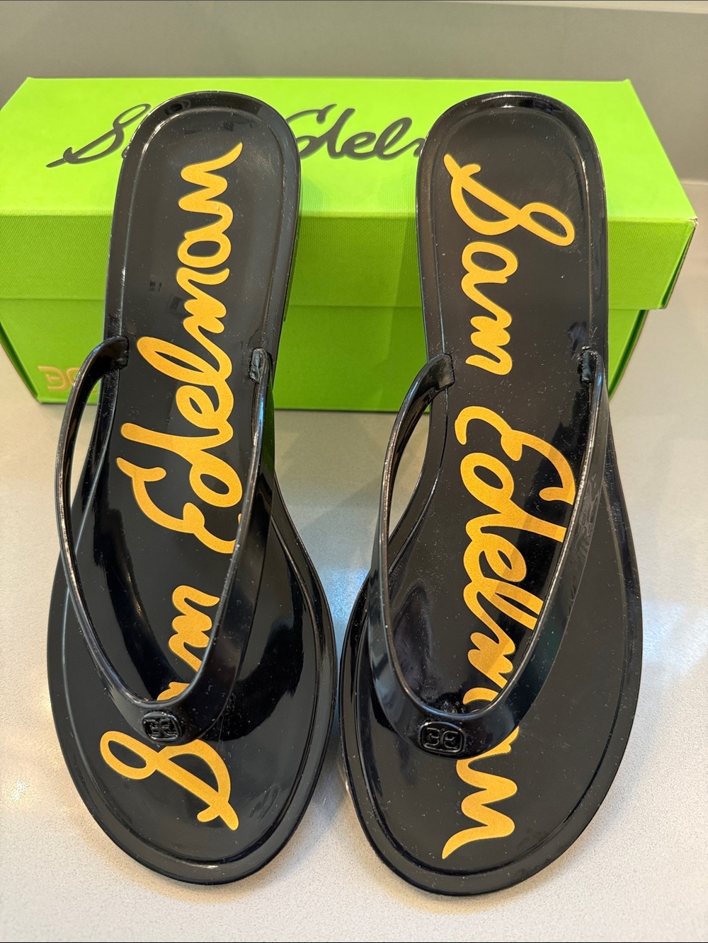 Sam Edelman Dean Black Jelly Flip Flops